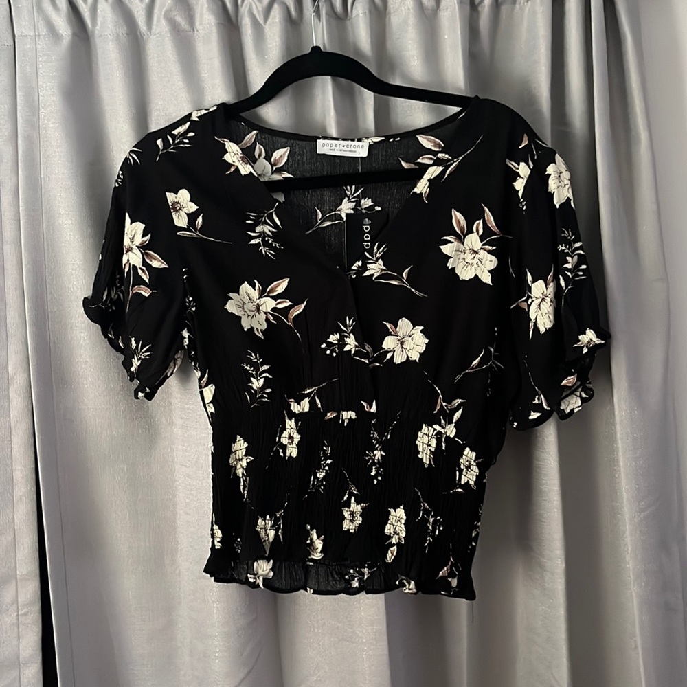 Black floral top
